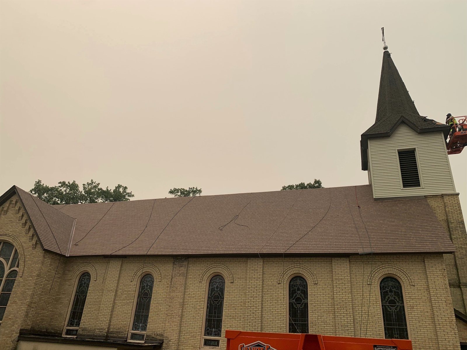 F-Wave REVIA synthetic shingle restoration on the Trinity United Methodist Church in Colorado Springs