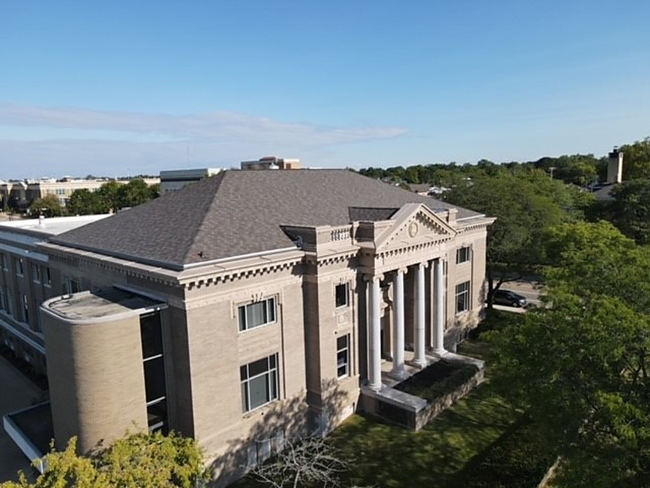 F-Wave REVIA synthetic shingle roof on the historic Birchwood building