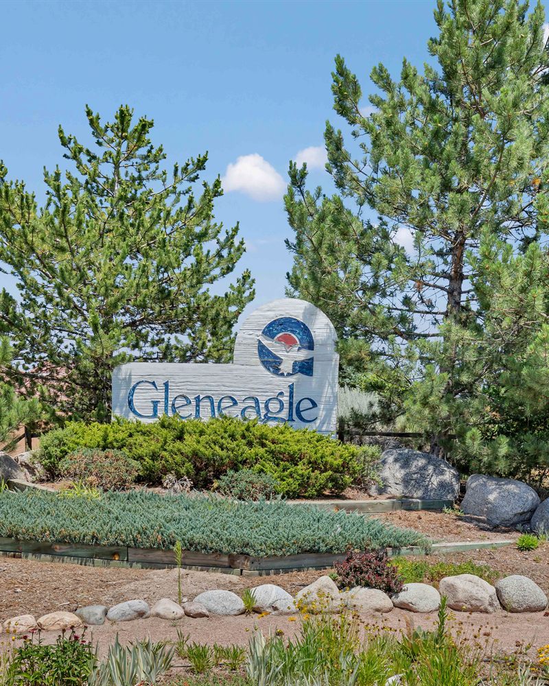 The Gleneagle neighborhood entrance sign in Colorado Springs, Colorado
